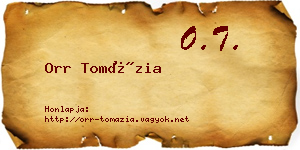 Orr Tomázia névjegykártya
